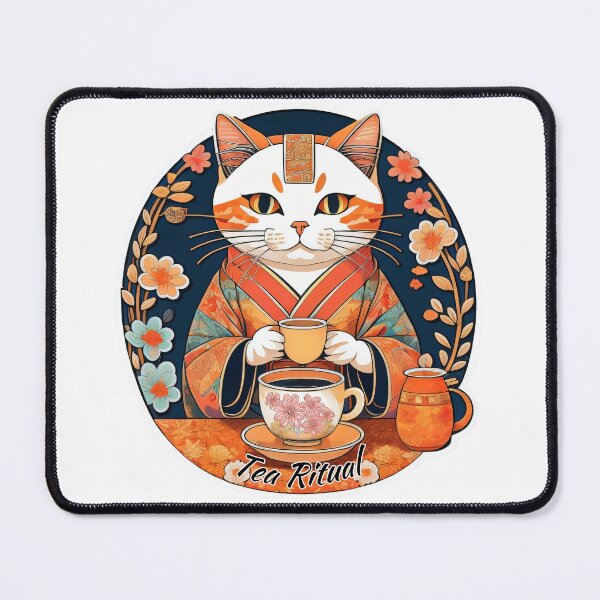 Item preview, Tea ceremony tea ritual cat drinking tea designed and sold by Outofdream1.
