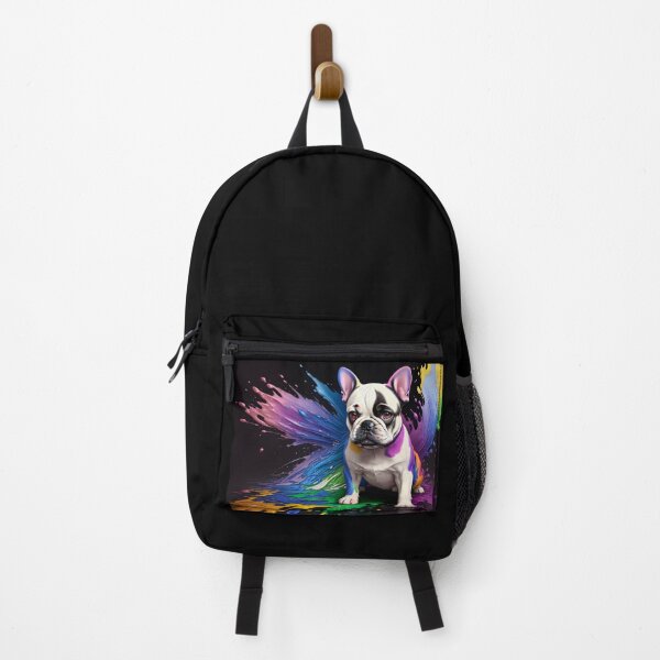 Aperçu de l'œuvre Bouledogue coloré dans les éclaboussures d'arc-en-ciel créée et vendue par Nawsome Designs.