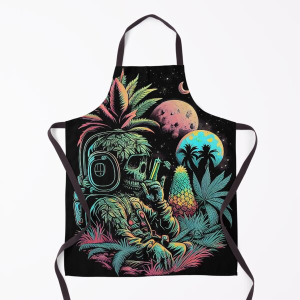 Item preview, Trippy Astronaut in Alien Planet Pineapple Skull Retro Art designed and sold by MindWave THC.