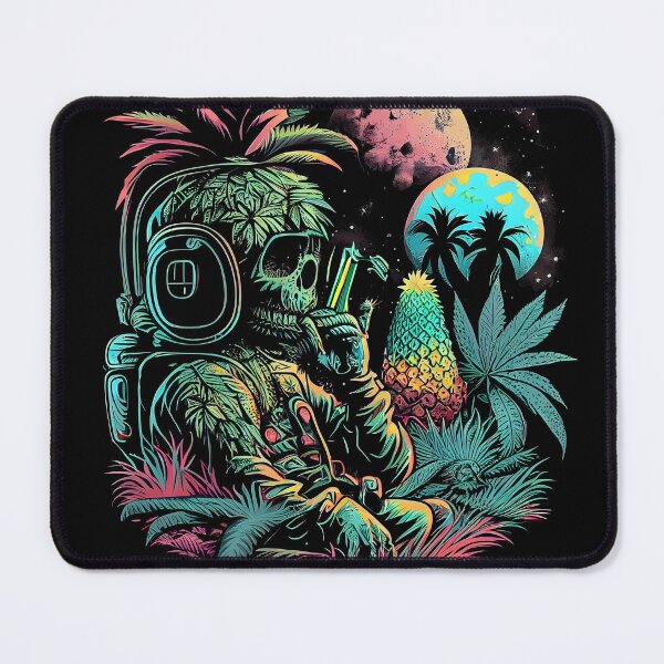 Item preview, Trippy Astronaut in Alien Planet Pineapple Skull Retro Art designed and sold by MindWave THC.