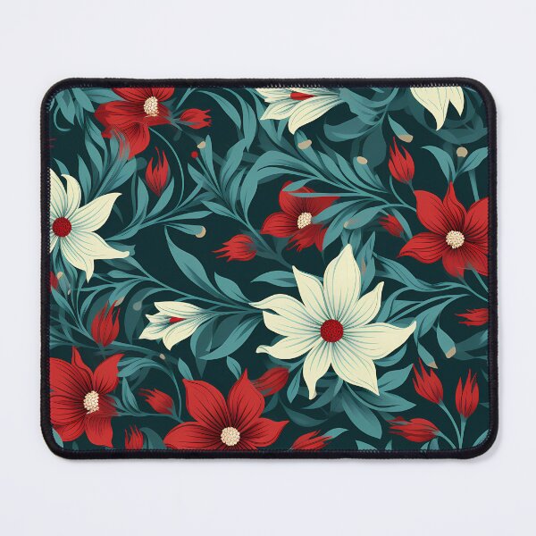 Item preview, Patrón floral adornado con flores azules, rojas y blancas. designed and sold by DaliusD.