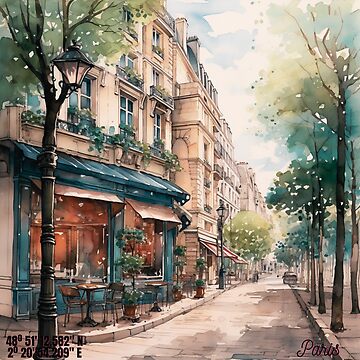 WalkingTheStreetsOfParisWatercolour|Poster