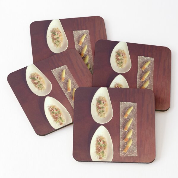 Item preview, Restaurant Tasting Menu - Sushi of White Asparagus, Ikura, and Seabass with Micro Herbs: A Taste of Japanese Cuisine  designed and sold by Oh Halo Berry.