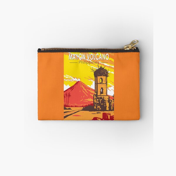 Item preview, Mayon Volcano Cagsawa Ruins Philippines Travel Art Vintage designed and sold by KrisSidDesigns.