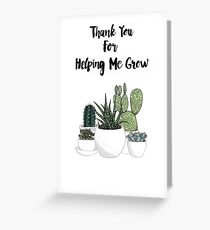 Tarjeta de felicitación gracias por ayudarme a cultivar suculentas