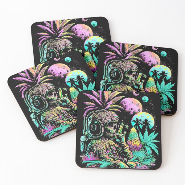 Item preview, Trippy Astronaut in Alien Planet Pineapple Skull Retro Art designed and sold by MindWave THC.