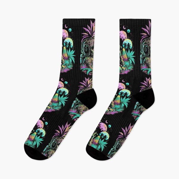 Item preview, Trippy Astronaut in Alien Planet Pineapple Skull Retro Art designed and sold by MindWave THC.