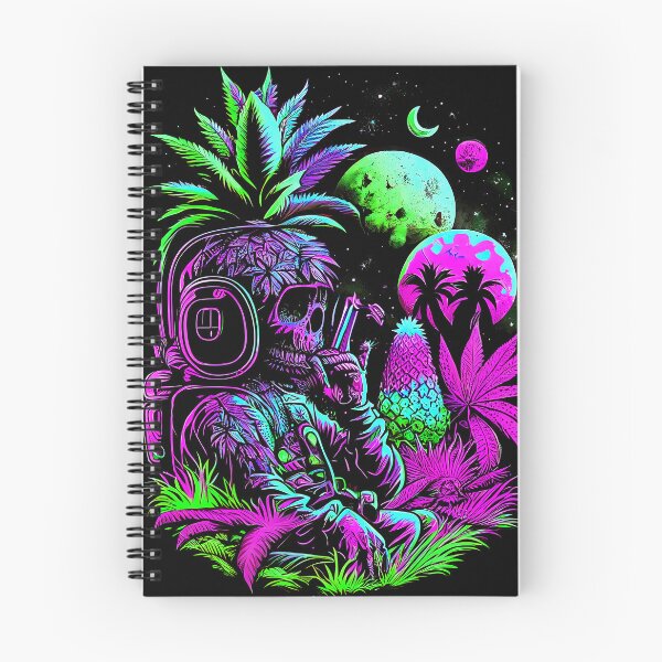 Item preview, Astronauta trippy en arte retro del cráneo de la piña del planeta alienígena designed and sold by MindWave THC.