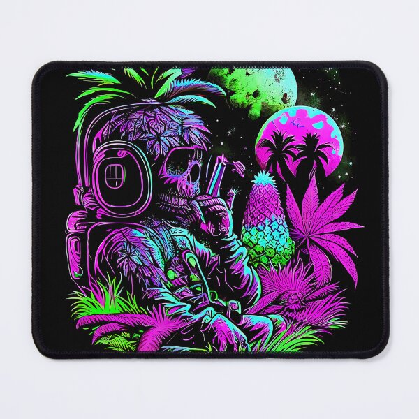 Item preview, Trippy Astronaut in Alien Planet Pineapple Skull Retro Art designed and sold by MindWave THC.