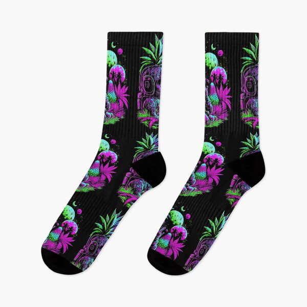 Item preview, Trippy Astronaut in Alien Planet Pineapple Skull Retro Art designed and sold by MindWave THC.