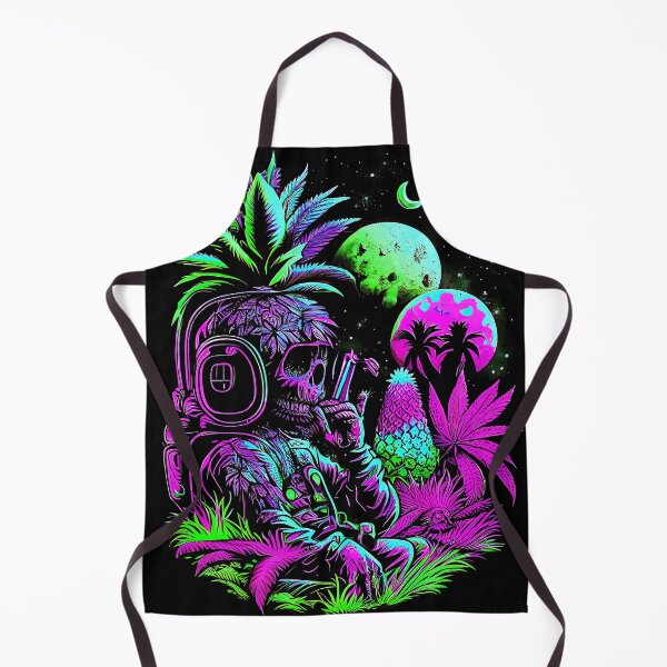 Item preview, Trippy Astronaut in Alien Planet Pineapple Skull Retro Art designed and sold by MindWave THC.