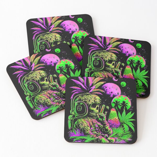 Item preview, Trippy Astronaut in Alien Planet Pineapple Skull Retro Art designed and sold by MindWave THC.