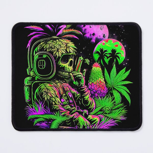 Item preview, Trippy Astronaut in Alien Planet Pineapple Skull Retro Art designed and sold by MindWave THC.
