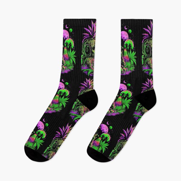 Item preview, Trippy Astronaut in Alien Planet Pineapple Skull Retro Art designed and sold by MindWave THC.