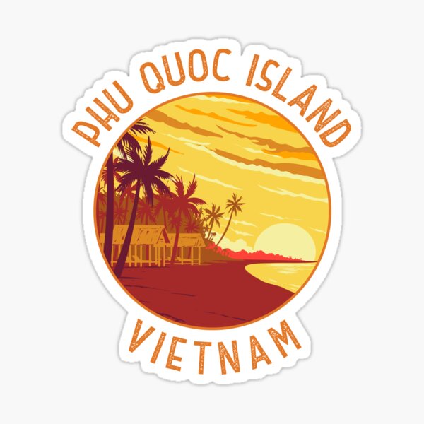 Item preview, Phu Quoc Island Vietnam Retro Distressed Circle designed and sold by KrisSidDesigns.