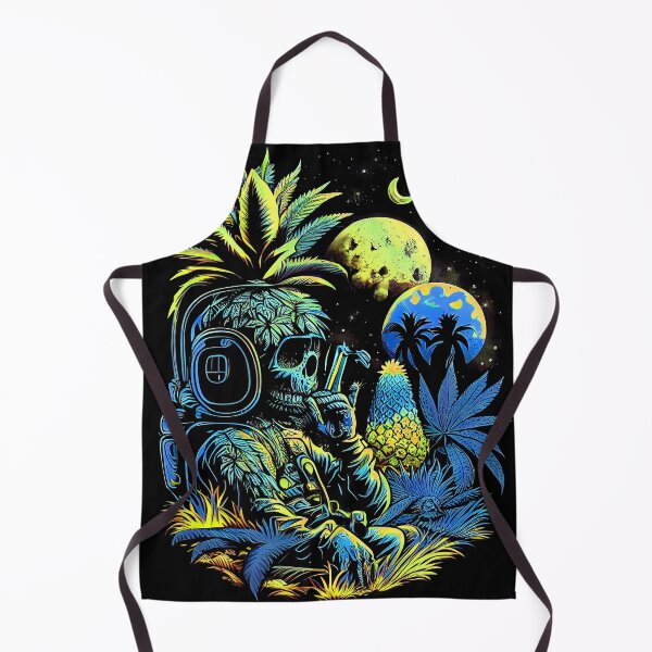 Item preview, Trippy Astronaut in Alien Planet Pineapple Skull Retro Art designed and sold by MindWave THC.