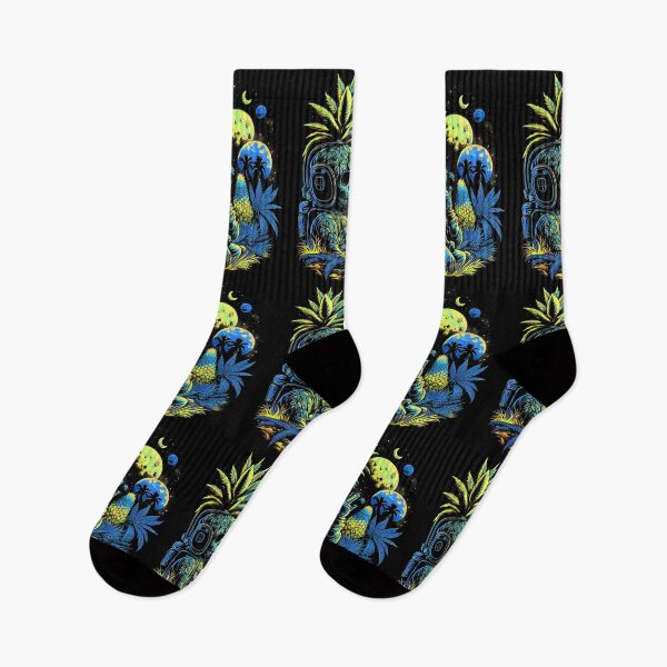 Item preview, Trippy Astronaut in Alien Planet Pineapple Skull Retro Art designed and sold by MindWave THC.