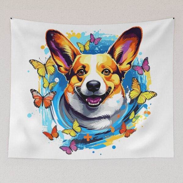 Item preview, Adorable colorful Butterfly Corgi abstract design. designed and sold by Artbyminga.