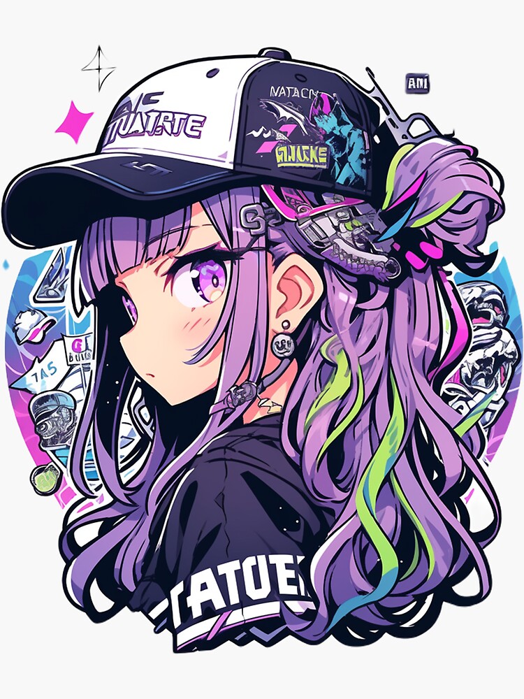 Anime Aesthetic Street Punk Otaku Girl Kawaii | Sticker
