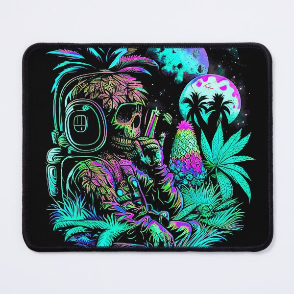Item preview, Trippy Astronaut in Alien Planet Pineapple Skull Retro Art designed and sold by MindWave THC.