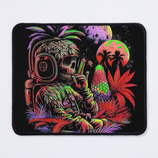 Item preview, Trippy Astronaut in Alien Planet Pineapple Skull Retro Art designed and sold by MindWave THC.