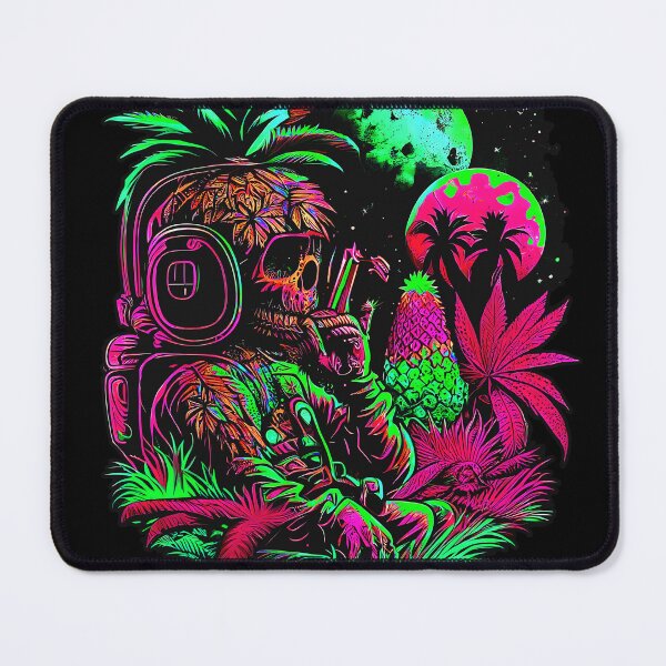 Item preview, Trippy Astronaut in Alien Planet Pineapple Skull Retro Art designed and sold by MindWave THC.