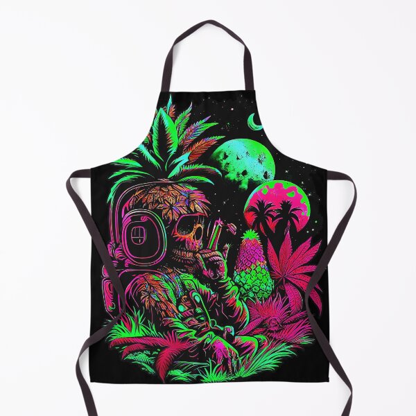 Item preview, Trippy Astronaut in Alien Planet Pineapple Skull Retro Art designed and sold by MindWave THC.