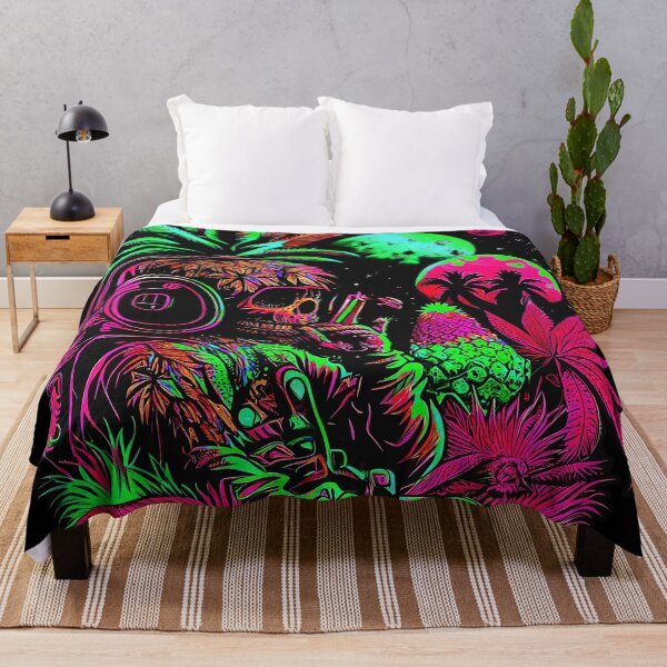 Item preview, Trippy Astronaut in Alien Planet Pineapple Skull Retro Art designed and sold by MindWave THC.