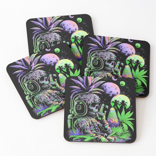 Item preview, Trippy Astronaut in Alien Planet Pineapple Skull Retro Art designed and sold by MindWave THC.