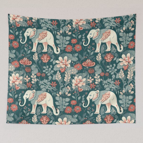Item preview, Seamless pattern with an elephant and flowers, pristine naturalism designed and sold by DaliusD.