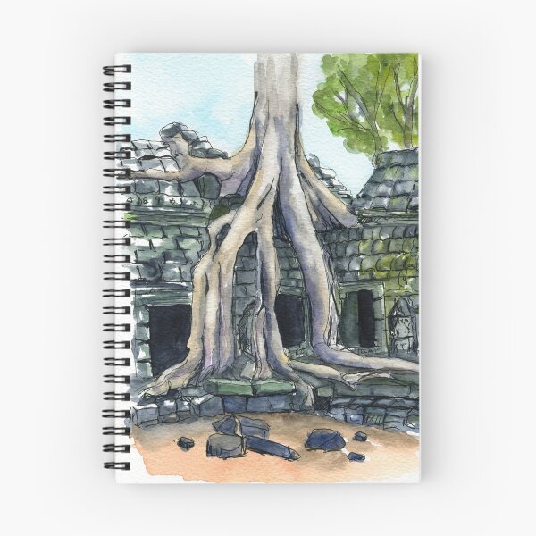 Item preview, Ta Prohm in ink and watercolors designed and sold by purplesparrow.