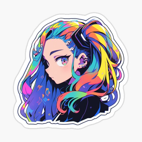 Anime Aesthetic Punk Braid Beanie Otaku Girl Kawaii  Sticker for Sale by  ChicStixArt