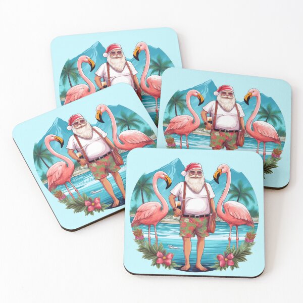 Item preview, Santa at the Lake summer holidays flamingo designed and sold by Sara_Design.
