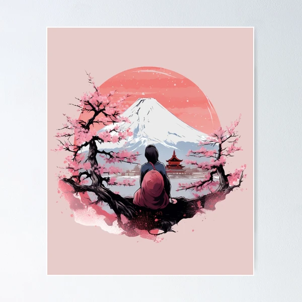 額装品/Mt Fuji and Flowers（デビット ホックニー）/ポスター 1970-80's ヴィンテージ David Hockney 