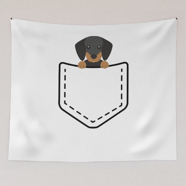Item preview, Dachshund peeking from fake pocket designed and sold by PERsonalthreads.
