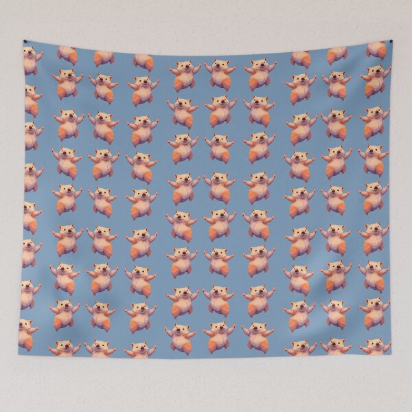 Item preview, DANCING WOMBAT - blue background designed and sold by tinytiger77.