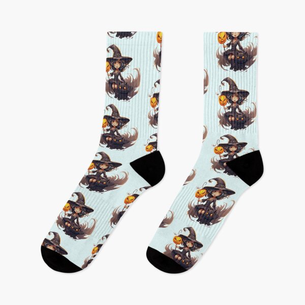 Item preview, Halloween Witch on Broomstick, Black Cat, and Pumpkin Jack O'lantern designed and sold by CoolHippoQuotes.