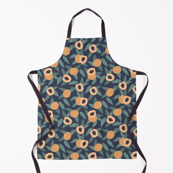 Item preview, Apricots and Leaves on Dark Blue Seamless Pattern designed and sold by Martina Mladenova.