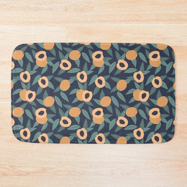 Item preview, Apricots and Leaves on Dark Blue Seamless Pattern designed and sold by Martina Mladenova.