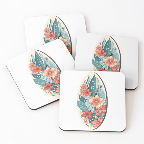Item preview, Tropical Blossoms - Floral Surfboard Design designed and sold by UrsaStick.