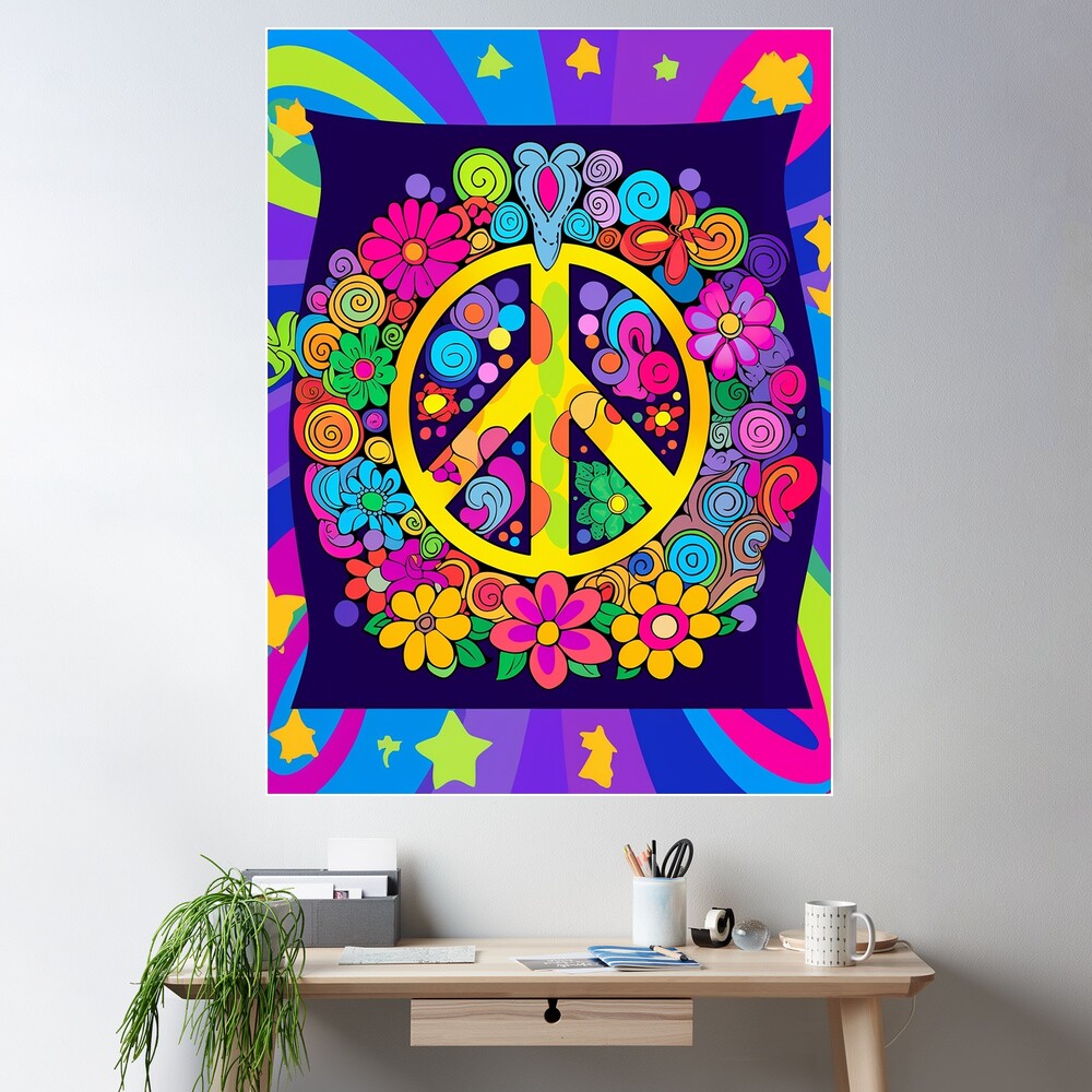 1996 vintage Psychedelic Peace フロッキーポスター 1996 vintage Psychedelic Peace フロッキーポスター - メルカリ