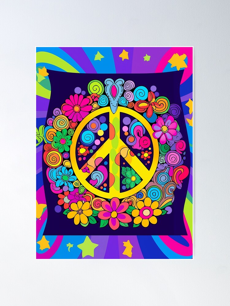 Psychedelic Hippy Retro Peace Art