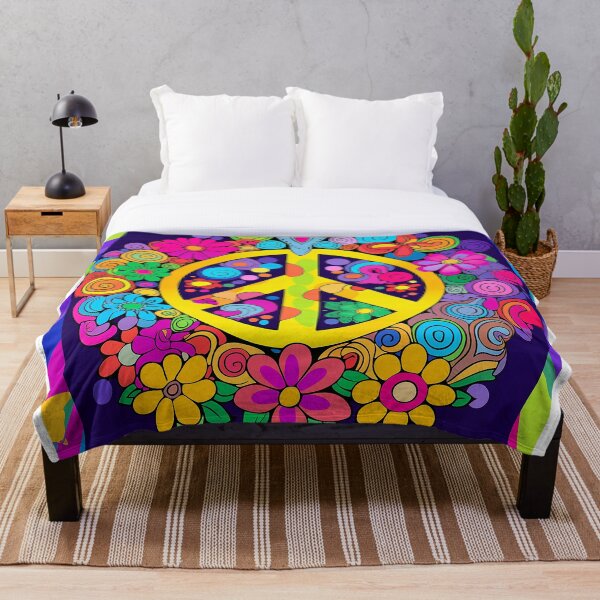 Aperçu de l'œuvre Art de la paix rétro hippie psychédélique créée et vendue par geodedebit.