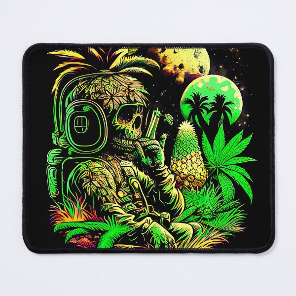 Item preview, Trippy Astronaut in Alien Planet Pineapple Skull Retro Art designed and sold by MindWave THC.