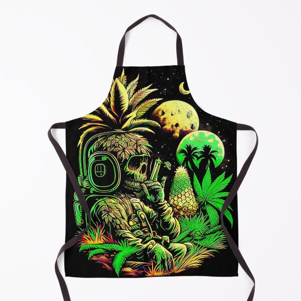 Item preview, Trippy Astronaut in Alien Planet Pineapple Skull Retro Art designed and sold by MindWave THC.