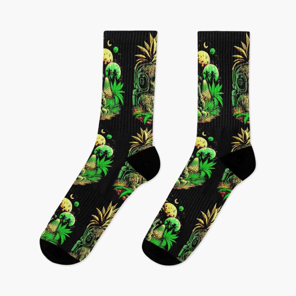 Item preview, Trippy Astronaut in Alien Planet Pineapple Skull Retro Art designed and sold by MindWave THC.