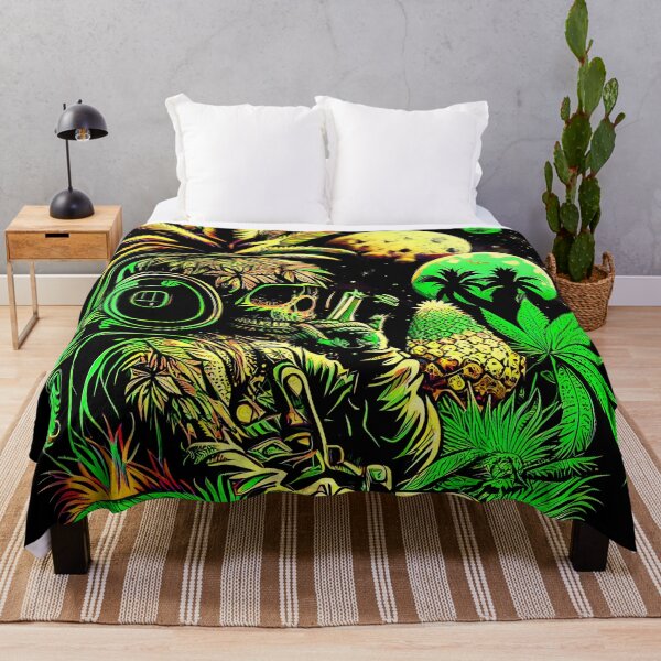 Item preview, Trippy Astronaut in Alien Planet Pineapple Skull Retro Art designed and sold by MindWave THC.