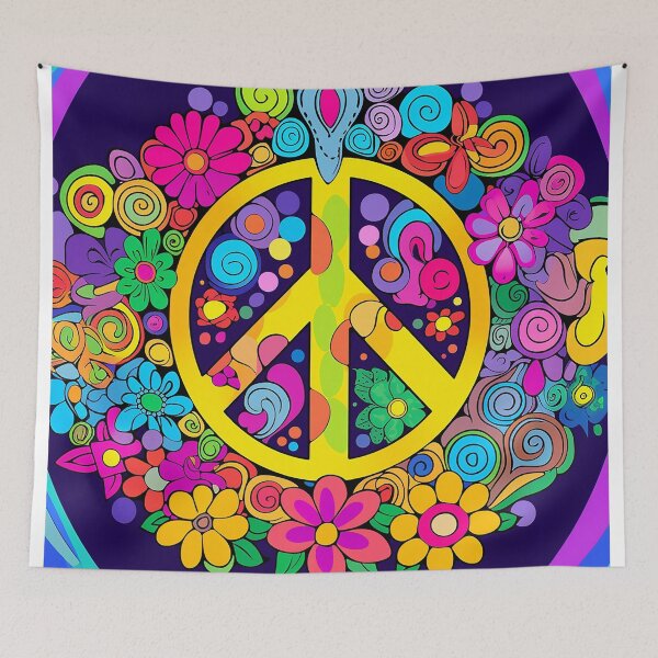 Item preview, Psychedelic Hippy Retro Peace Art designed and sold by geodedebit.