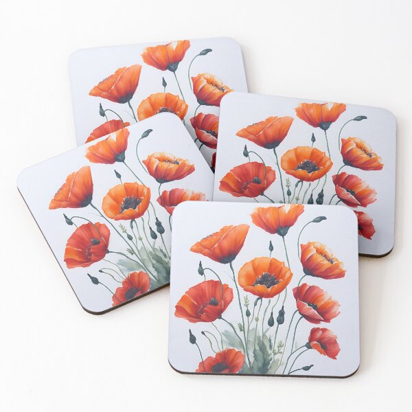Item preview, Beautiful Watercolour Floral Poppies Wall Art  designed and sold by Sandydesign.