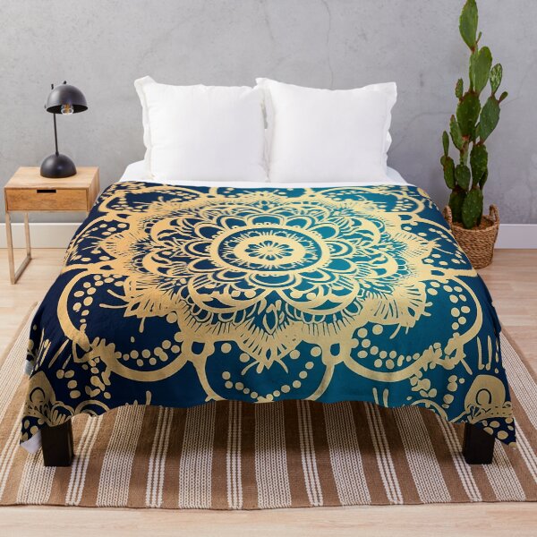 Item preview, Blue and Gold Mandala Pattern designed and sold by geodedebit.